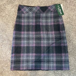Plaid wool skirt